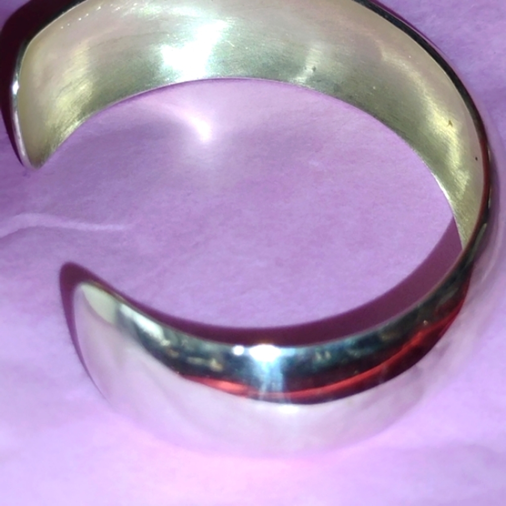 .925 Solid Sterling Silver Wide Bangle Bracelet... - image 6